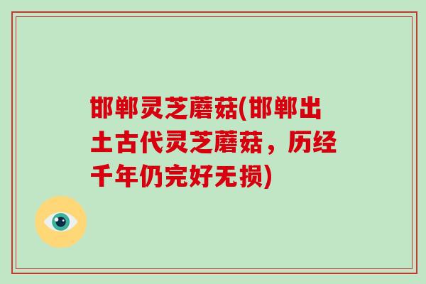 邯郸灵芝蘑菇(邯郸出土古代灵芝蘑菇，历经千年仍完好无损)