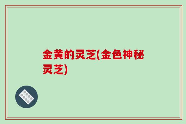 金黄的灵芝(金色神秘灵芝)