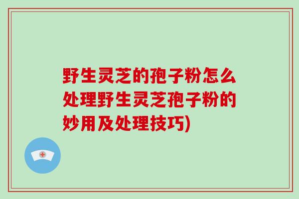 野生灵芝的孢子粉怎么处理野生灵芝孢子粉的妙用及处理技巧)