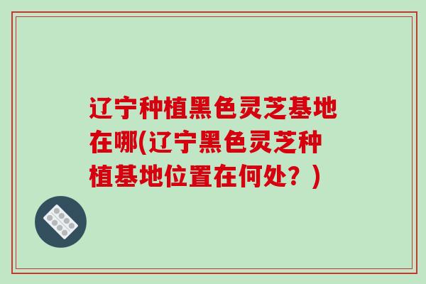 辽宁种植黑色灵芝基地在哪(辽宁黑色灵芝种植基地位置在何处？)