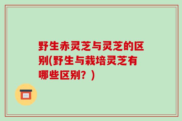 野生赤灵芝与灵芝的区别(野生与栽培灵芝有哪些区别？)