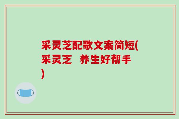 采灵芝配歌文案简短(采灵芝  养生好帮手)