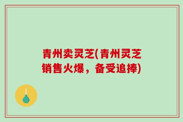 青州卖灵芝(青州灵芝销售火爆，备受追捧)