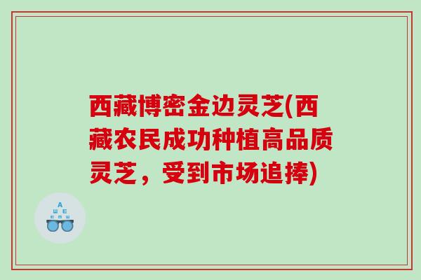 西藏博密金边灵芝(西藏农民成功种植高品质灵芝，受到市场追捧)