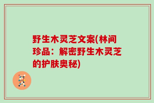 野生木灵芝文案(林间珍品：解密野生木灵芝的护肤奥秘)