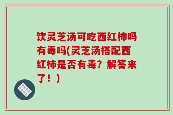 饮灵芝汤可吃西红柿吗有毒吗(灵芝汤搭配西红柿是否有毒？解答来了！)