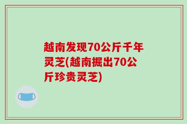 越南发现70公斤千年灵芝(越南掘出70公斤珍贵灵芝)