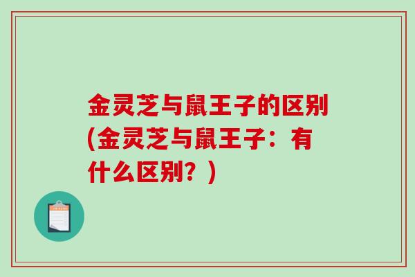 金灵芝与鼠王子的区别(金灵芝与鼠王子：有什么区别？)