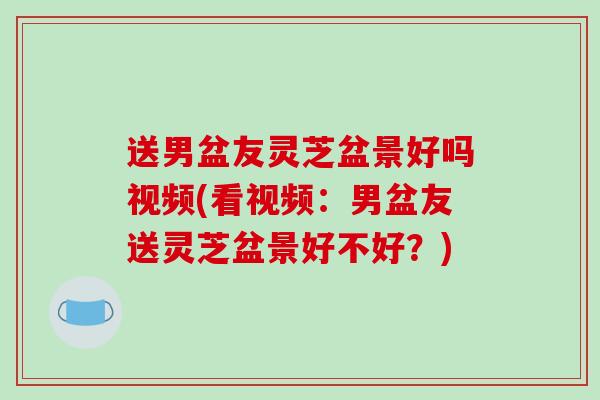 送男盆友灵芝盆景好吗视频(看视频：男盆友送灵芝盆景好不好？)