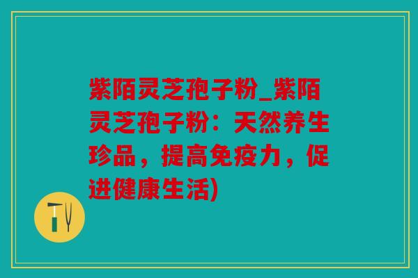 紫陌灵芝孢子粉_紫陌灵芝孢子粉：天然养生珍品，提高免疫力，促进健康生活)