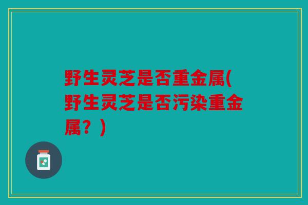 野生灵芝是否重金属(野生灵芝是否污染重金属？)