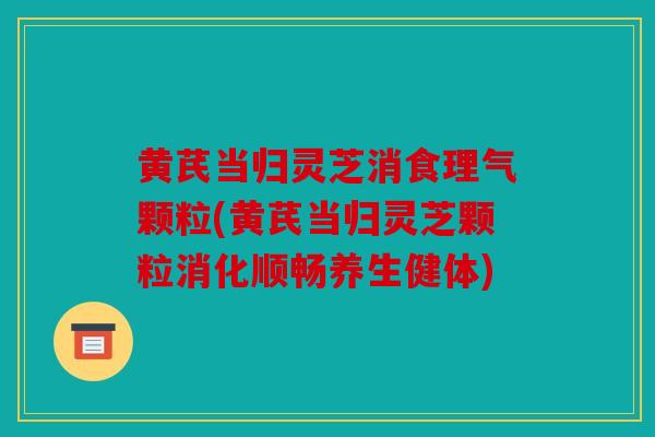 黄芪当归灵芝消食理气颗粒(黄芪当归灵芝颗粒消化顺畅养生健体)