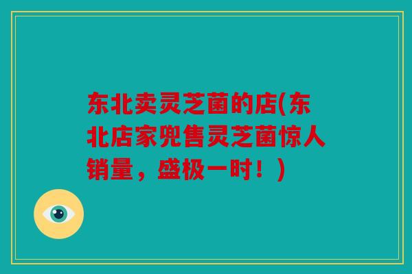 东北卖灵芝菌的店(东北店家兜售灵芝菌惊人销量，盛极一时！)