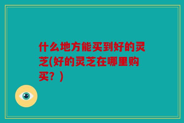 什么地方能买到好的灵芝(好的灵芝在哪里购买？)