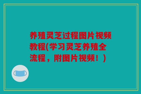 养殖灵芝过程图片视频教程(学习灵芝养殖全流程，附图片视频！)