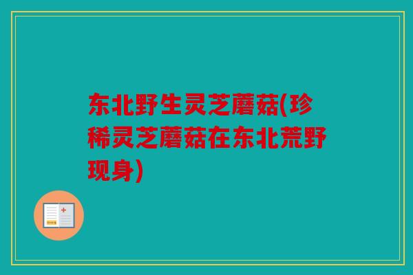 东北野生灵芝蘑菇(珍稀灵芝蘑菇在东北荒野现身)