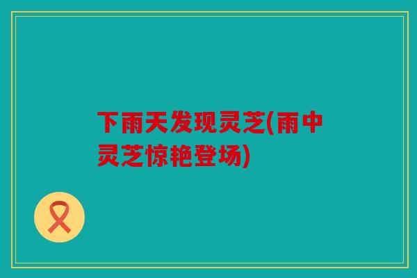 下雨天发现灵芝(雨中灵芝惊艳登场)