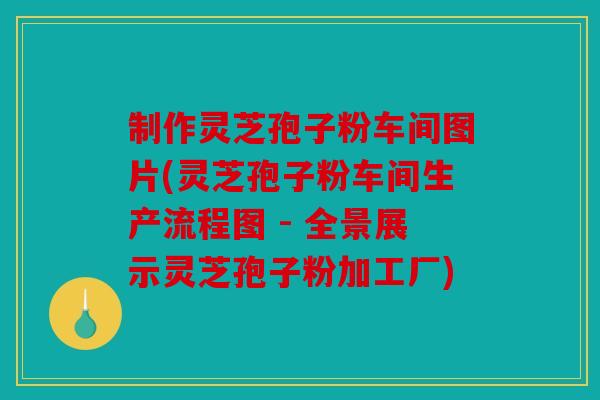 制作灵芝孢子粉车间图片(灵芝孢子粉车间生产流程图 - 全景展示灵芝孢子粉加工厂)
