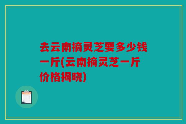 去云南摘灵芝要多少钱一斤(云南摘灵芝一斤价格揭晓)