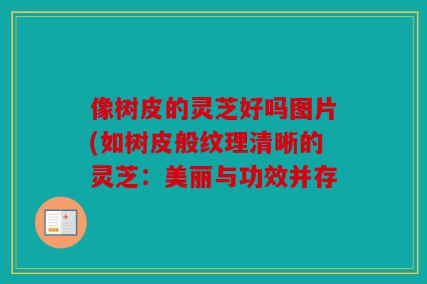 像树皮的灵芝好吗图片(如树皮般纹理清晰的灵芝：美丽与功效并存
