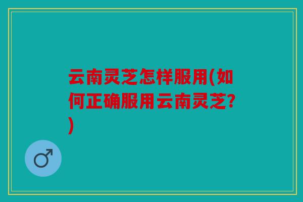 云南灵芝怎样服用(如何正确服用云南灵芝？)