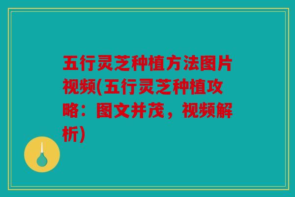 五行灵芝种植方法图片视频(五行灵芝种植攻略：图文并茂，视频解析)