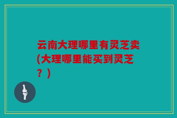 云南大理哪里有灵芝卖(大理哪里能买到灵芝？)