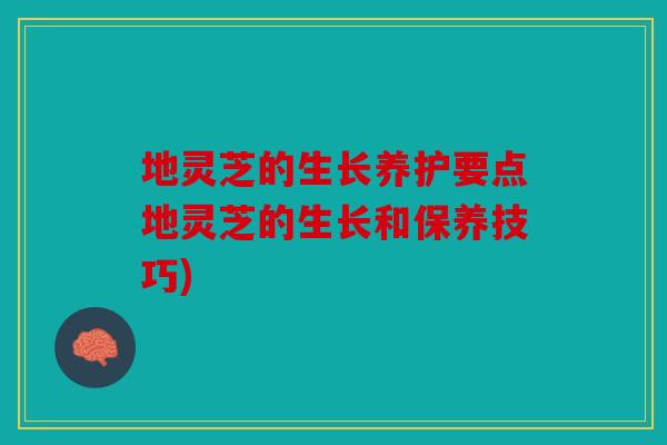 地灵芝的生长养护要点地灵芝的生长和保养技巧)