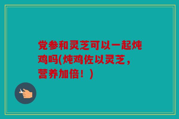 党参和灵芝可以一起炖鸡吗(炖鸡佐以灵芝，营养加倍！)