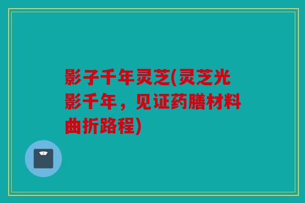影子千年灵芝(灵芝光影千年，见证药膳材料曲折路程)