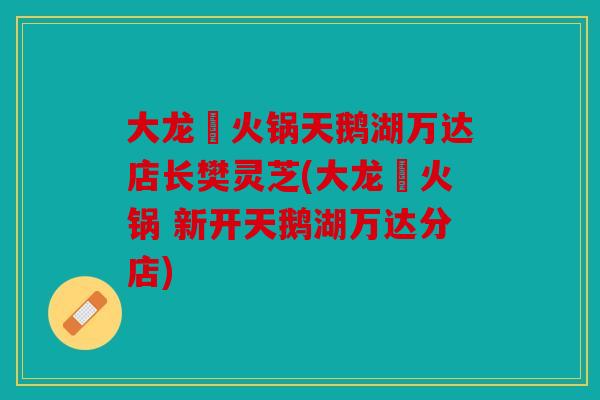 大龙燚火锅天鹅湖万达店长樊灵芝(大龙燚火锅 新开天鹅湖万达分店)