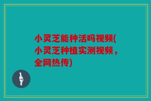小灵芝能种活吗视频(小灵芝种植实测视频，全网热传)