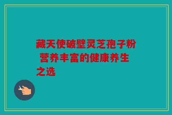 藏天使破壁灵芝孢子粉 营养丰富的健康养生之选