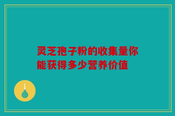灵芝孢子粉的收集量你能获得多少营养价值