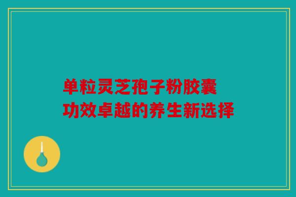 单粒灵芝孢子粉胶囊 功效卓越的养生新选择