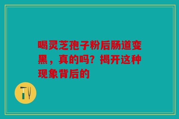 喝灵芝孢子粉后肠道变黑，真的吗？揭开这种现象背后的
