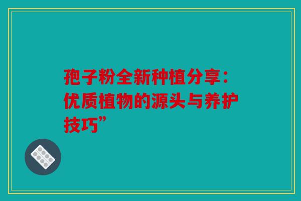 孢子粉全新种植分享：优质植物的源头与养护技巧”
