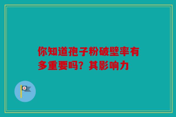 你知道孢子粉破壁率有多重要吗？其影响力
