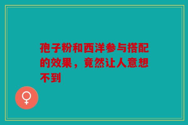 孢子粉和西洋参与搭配的效果，竟然让人意想不到