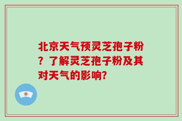 北京天气预灵芝孢子粉？了解灵芝孢子粉及其对天气的影响？