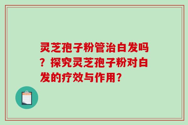 灵芝孢子粉管白发吗?探究灵芝孢子粉对白发的疗效与作用? 灵芝孢子粉管白发吗?探究灵芝孢子粉对白发的疗效与作用?