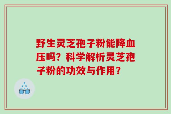 野生灵芝孢子粉能降血压吗？科学解析灵芝孢子粉的功效与作用？