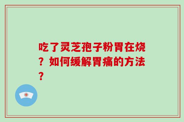 吃了灵芝孢子粉胃在烧？如何缓解胃痛的方法？