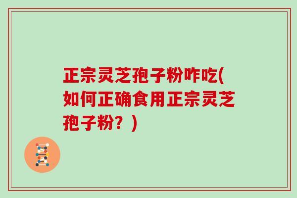 正宗灵芝孢子粉咋吃(如何正确食用正宗灵芝孢子粉？)