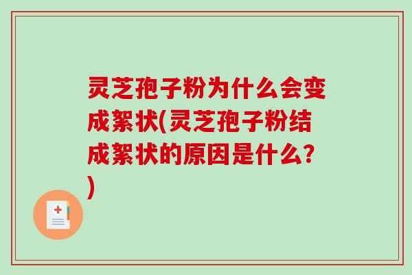 灵芝孢子粉为什么会变成絮状(灵芝孢子粉结成絮状的原因是什么？)
