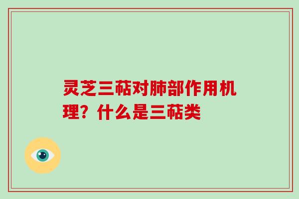 灵芝三萜对肺部作用机理？什么是三萜类