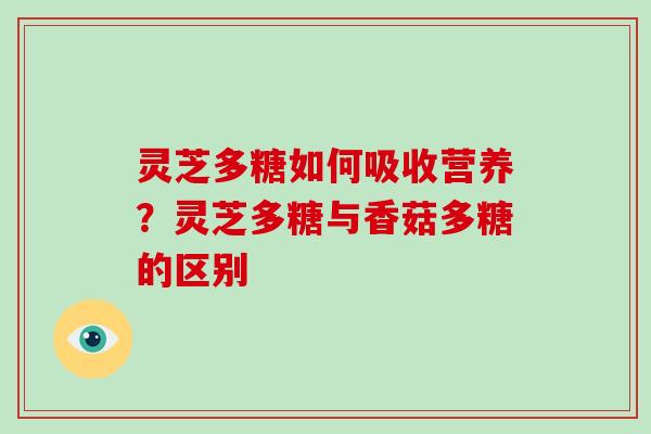 灵芝多糖如何吸收营养？灵芝多糖与香菇多糖的区别