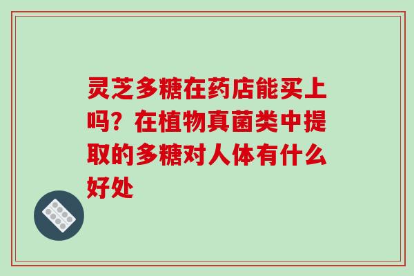 灵芝多糖在药店能买上吗？在植物真菌类中提取的多糖对人体有什么好处