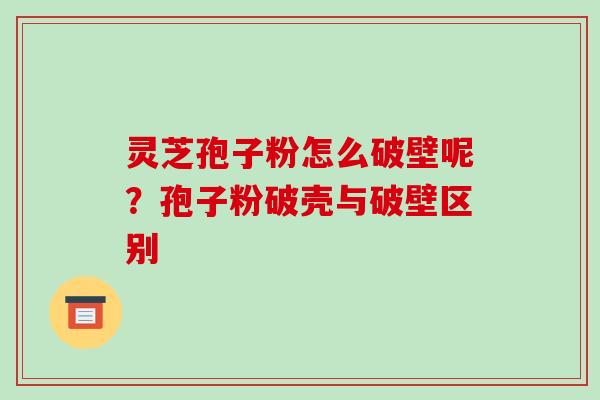 灵芝孢子粉怎么破壁呢？孢子粉破壳与破壁区别