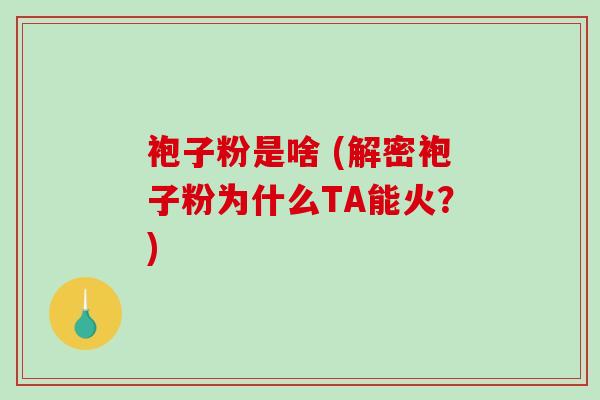 袍子粉是啥 (解密袍子粉为什么TA能火？)